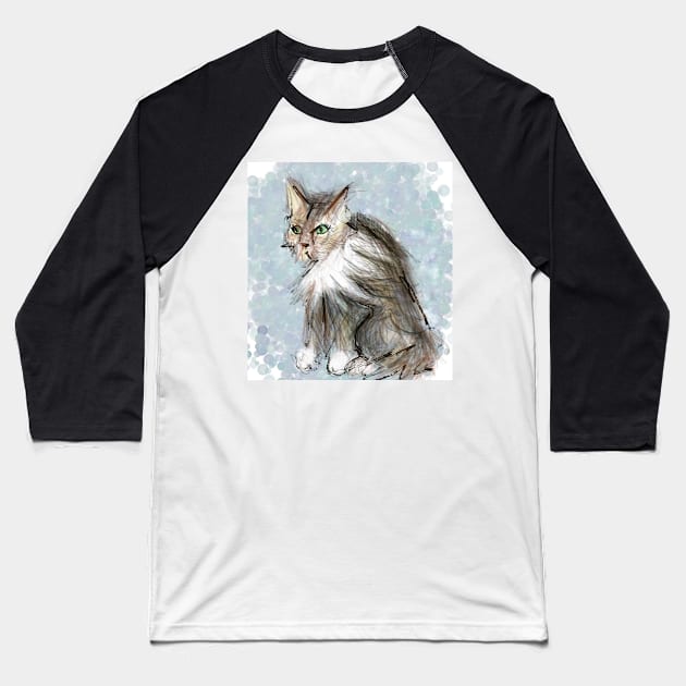 Mean cat Baseball T-Shirt by nloooo